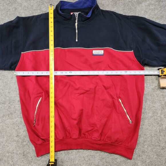 VTG 90s Chaps Ralph Lauren Polo Mens XLT XL T Tall 1/4 Zip Pullover Sweatshirt - Picture 8 of 13
